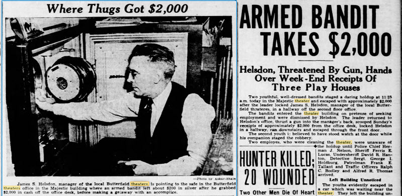 Majestic Theatre - Theater Robbed Of 2000 Dollars Oct 16 1939 (newer photo)